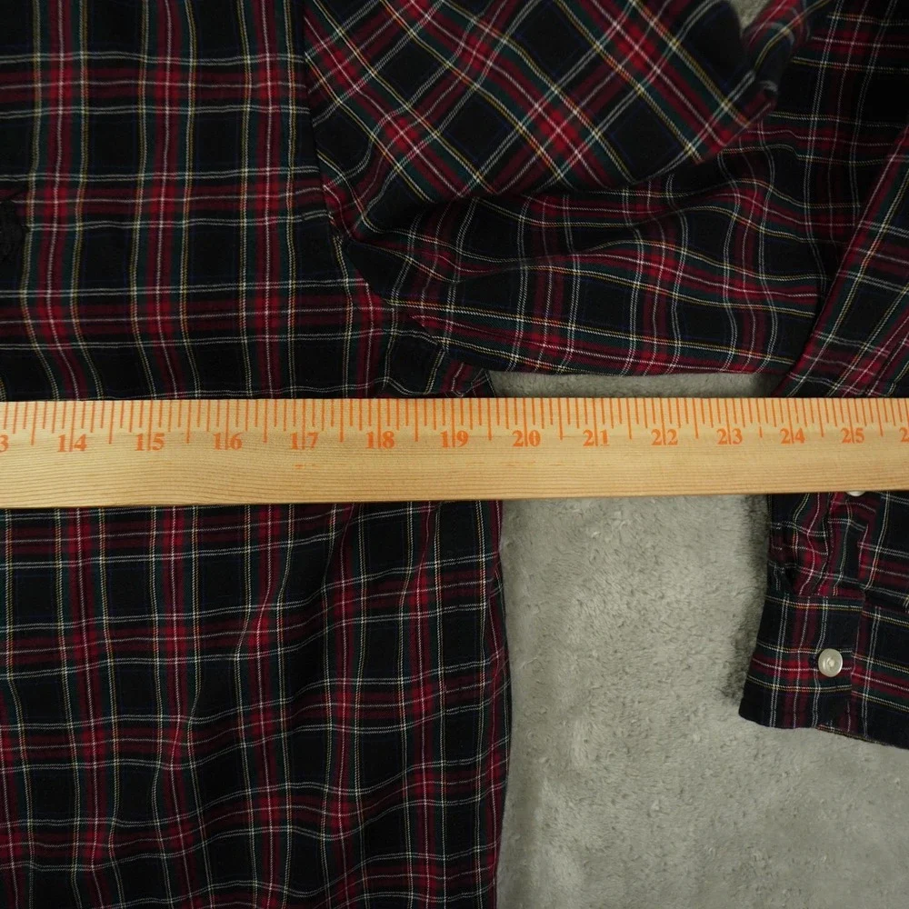 Ralph Lauren Button Up Shirt Boy's XL 18-20 Black Red Plaid Preppy Holiday